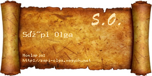 Sápi Olga névjegykártya